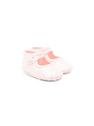 Monnalisa Babies' Sequin-embellished Ballerina Shoes In Pink