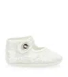 Monnalisa Sequin-embellished Ballerina Shoes In White