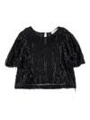 Monnalisa Sequin Fringe Top In White