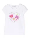 Monnalisa Sequin-embellished Floral T-shirt In White
