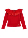 Monnalisa Sequin-embellished Knitted Top In Red