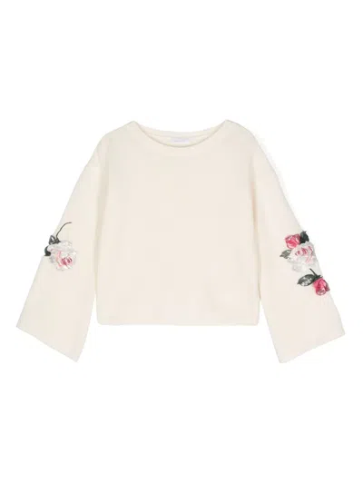 Monnalisa Kids' Sequin-embellished Knitted Top In White
