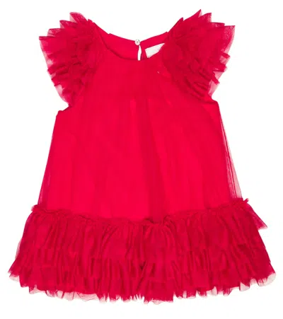 Monnalisa Kids' Sequin-embellished Tutu Dress In Red