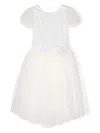 Monnalisa Sequin-embellished V-back Gown In White