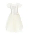 Monnalisa Sequin-embellished V-back Gown In White
