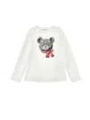 Monnalisa Sequin Teddy Bear T-shirt In White