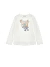 Monnalisa Sequin Teddy Bear T-shirt In White