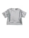 Monnalisa Sequined Blouse In Silver