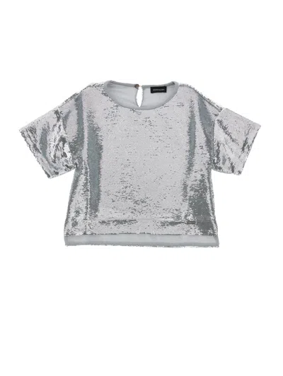 Monnalisa Kids'   Sequined Blouse In Silver