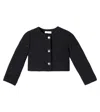 Monnalisa Sequined Bouclé Jacket In Black