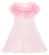 Monnalisa Sequined Ruffle Dress In Pink