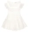 Monnalisa Sequined Ruffle Dress In White