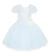 Monnalisa Sequined Tulle Dress In Blue