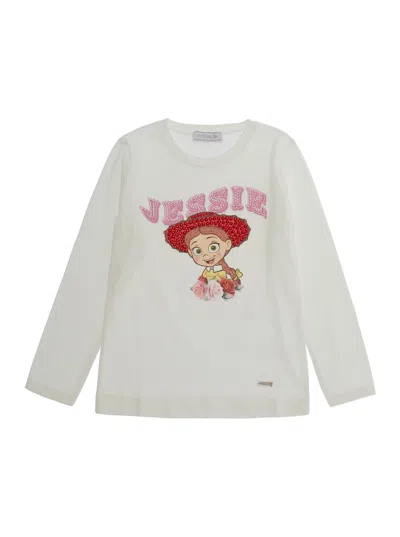 Monnalisa Sequin-embellished T-shirt In White