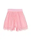 Monnalisa Sequinned Corded-lace Shorts In Pink