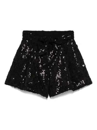 Monnalisa Kids' Sequinned Shorts In Black