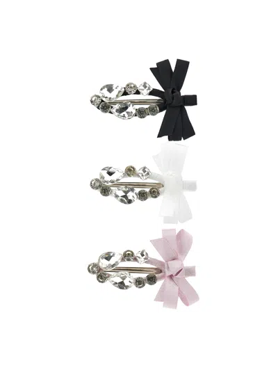 Monnalisa Babies'   Set Mollette Strass Con Fiocco In Metallic