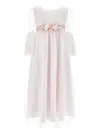 Monnalisa Seville Dress Tulle Polka Dots In Pink