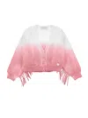 Monnalisa Shaded Cotton Cardigan In Rosa Fairy Tale