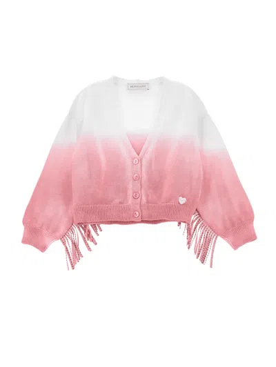 Monnalisa Kids'   Shaded Cotton Cardigan In Rosa Fairy Tale