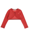 Monnalisa Shaved Crepe Cardigan In Red
