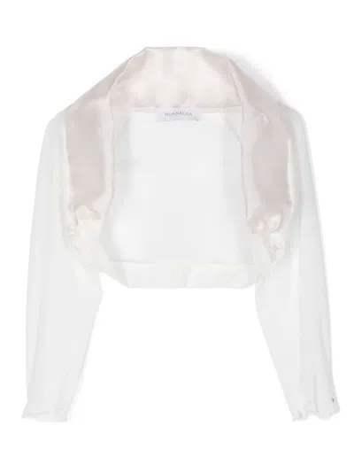 Monnalisa Kids' Shawl-collar Cropped Jacket In Pink