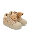 Monnalisa Sneakers Aus Teddybär-plüsch In Brown