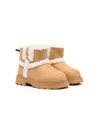 Monnalisa Shearling-trim Suede Boots In Neutrals