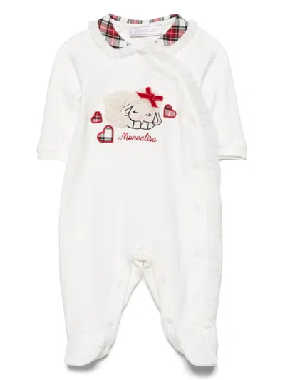 Monnalisa Babies' Sheep-motif Cotton Pyjama In White
