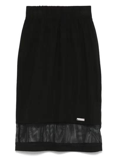 Monnalisa Kids' Sheer-trimmed Skirt In Black