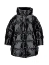 Monnalisa Shiny Genuine Down Jacket In Black