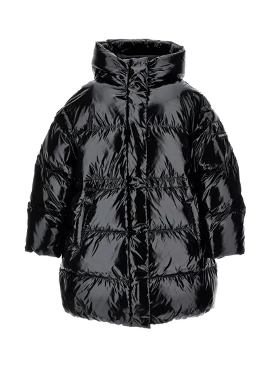Monnalisa Kids'   Shiny Genuine Down Jacket In Black