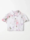 Monnalisa Floral-print Shirt In White