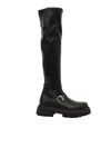 Monnalisa Decorative-buckle Leather Boots In Black