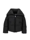 Monnalisa Short Embossed Nylon Down Jacket In Black