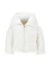 Monnalisa Short Embossed Nylon Down Jacket In Cream