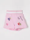 Monnalisa Printed Cotton-blend Shorts In Pink