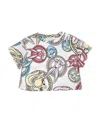 Monnalisa Short-sleeved Round Collar T-shirt In White