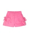 Monnalisa Bow-detail Twill Shorts In Pink