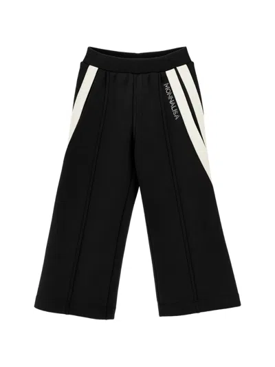 Monnalisa Kids' Side-stripe Track Pants In Black