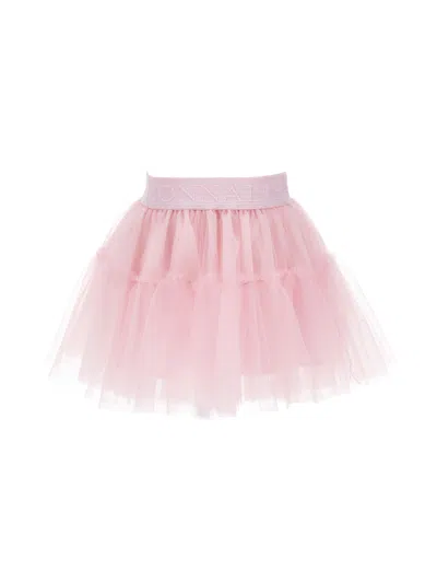 Monnalisa Kids'   Silk-touch Tulle Skirt In Rosa Fairy Tale
