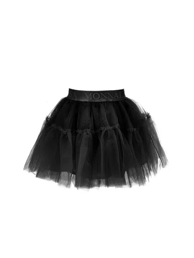 Monnalisa Kids'   Silk Tulle Tutu Skirt In Black