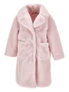 Monnalisa Teddy Coat Buttons In Pink