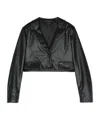 Monnalisa Single-breasted Cropped Blazer In Black