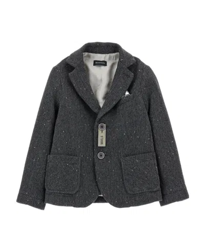 Monnalisa Single-breasted Notched Blazer In Black