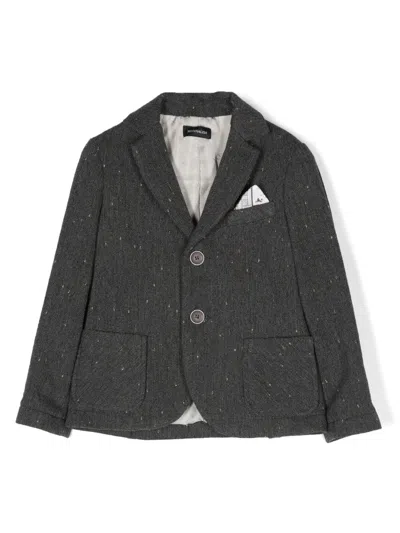 Monnalisa Kids' Single-breasted Notched Blazer In Grey