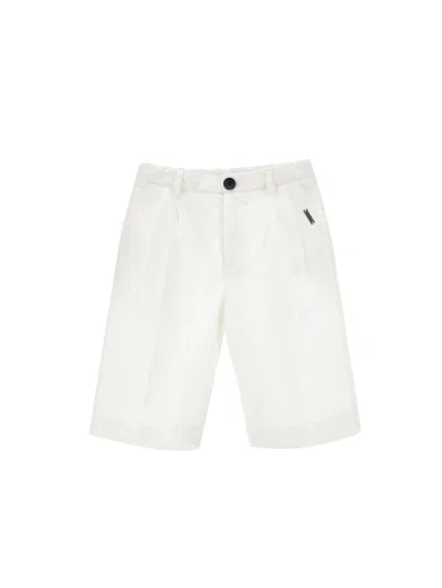 Monnalisa Single-colour Pinstriped Bermuda Shorts In Cream