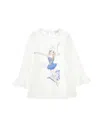 Monnalisa T-shirt And Leggings Set In Cream