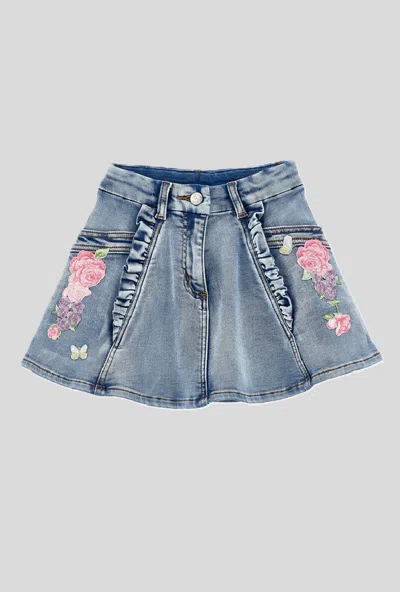 Monnalisa Kids' Skirt In Denim Blue Child