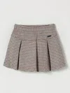 Monnalisa Houndstooth Pleated Mini Skirt In Multi